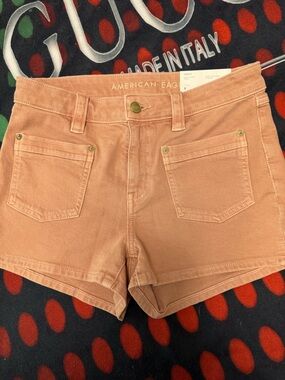 American Eagle Outfitters Peachy Coral High-Rise Jean Shorts